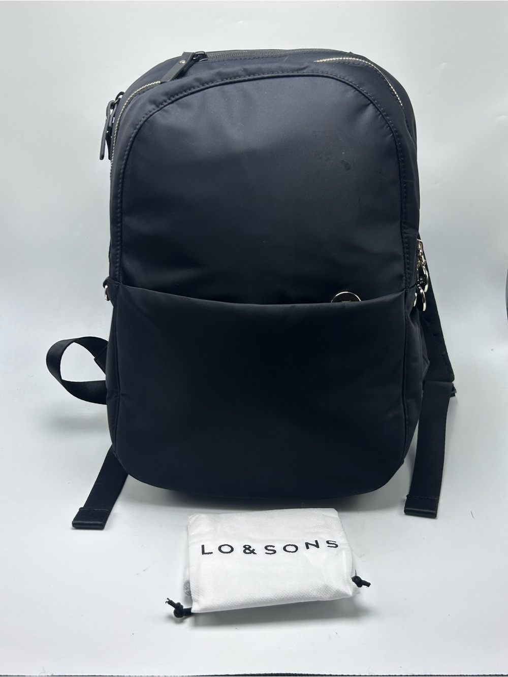Lo & Sons The Beacon Backpack - Black Nylon / Gold Hardware